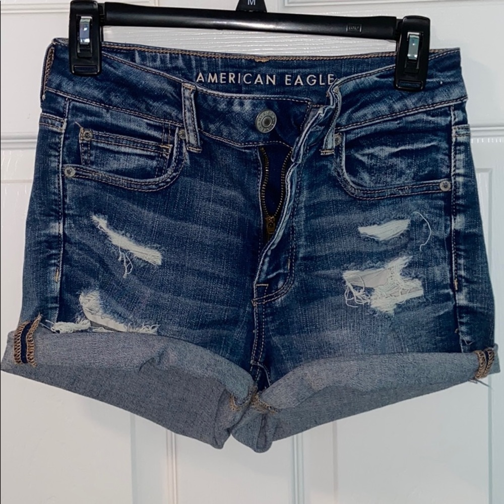 American Eagle High-Rise Shortie jean shorts